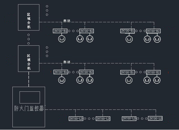 防火門監(jiān)控系統(tǒng)電路圖